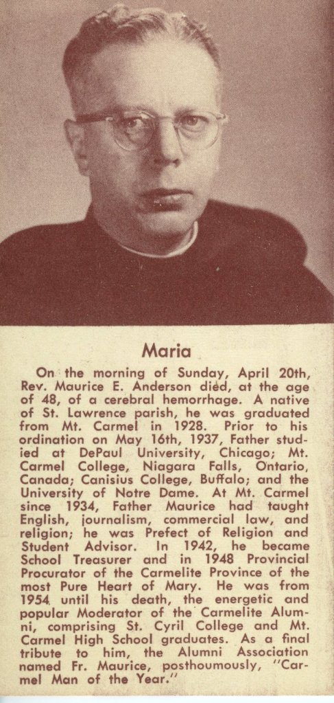 Anderson, Edward Funeral Card