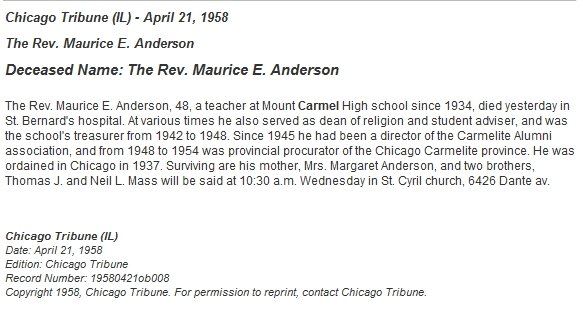 Anderson, M. Edward Obit