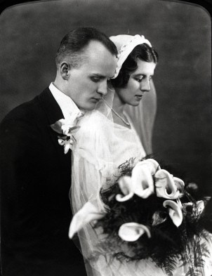 Charles Zaber and Lottie (Wagner) Zaber, Wedding Day - 1